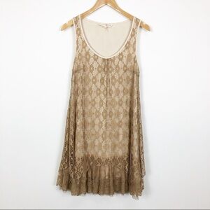 Altar’d State Tan Lace Sleeveless Dress Size S